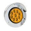 Plafón led redondo 2 pulgadas 9 Led Luz Fija Y Estrobo 12-24v (pieza) - Amarillo