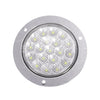 Plafon circular 4 pulgadas bisel cromado 19 led luz fija y estrobo 12-24v - blanco