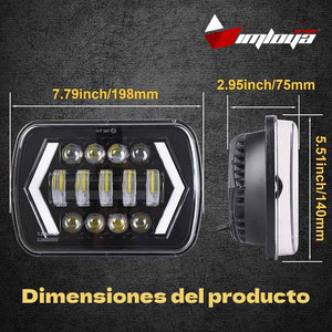 faro principal 7 Pulgadas 13 led luz blanca alta, baja, DRL, direccional 12-24v (pieza)