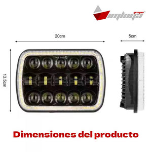 faro principal 7 Pulgadas 15 led luz blanca alta, baja, DRL, direccionales 12-24v (pieza)
