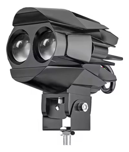 Faro auxiliar 2 led con lupa luz blanca y luz ámbar 12-24v