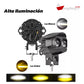 Faro auxiliar 2 led con lupa luz blanca y luz ámbar 12-24v