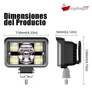 Faro Auxiliar 4 Pulgadas 16 Led Lupa Luz Bicolor 12-24v (pieza)