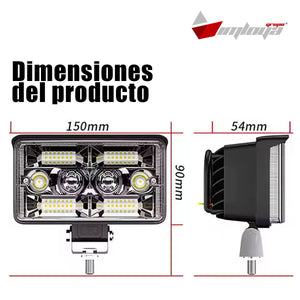 Faro Auxiliar 5 Pulgadas 32 Led Lupa Luz Bicolor 12-24v (pieza)
