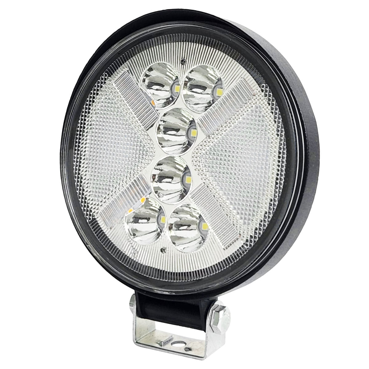 Faro Auxiliar redondo 4 Pulgadas 25 led Luz Blanca Y Cruz Ámbar 12-24v (pieza)