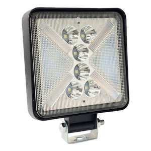 Faro Auxiliar cuadrado 4 Pulgadas 25 led Luz Blanca Y Cruz Ámbar 12-24v (pieza)