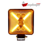 Faro Auxiliar cuadrado 4 Pulgadas 25 led Luz Blanca Y Cruz Ámbar 12-24v (pieza)