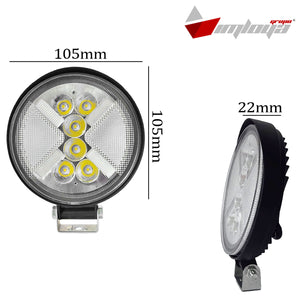 Faro Auxiliar redondo 4 Pulgadas 25 led Luz Blanca Y Cruz Ámbar 12-24v (pieza)