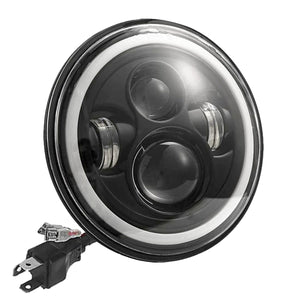 faro principal 7 Pulgadas 4 led luz blanca alta, baja, DRL, direccional 12-24v (pieza)