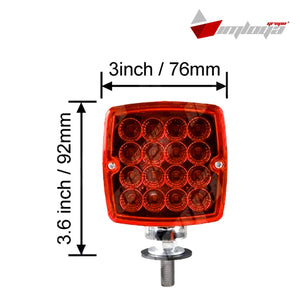 Plafon direccional cuadrada chico 16+16 led con lupa fijo/estrobo (pza)
