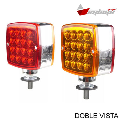 Plafon direccional cuadrada chico 16+16 led con lupa fijo/estrobo (pza)