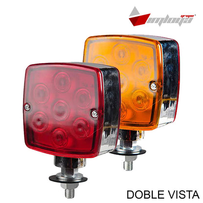 Plafon direccional led cuadrada chico 14 led con lupa fijo/estrobo