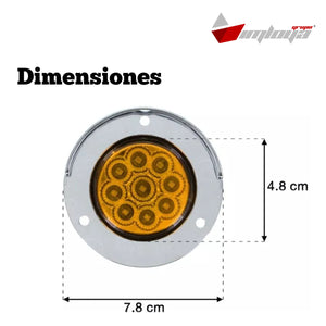 Plafón led redondo 2 pulgadas 9 Led Luz Fija Y Estrobo 12-24v (pieza)