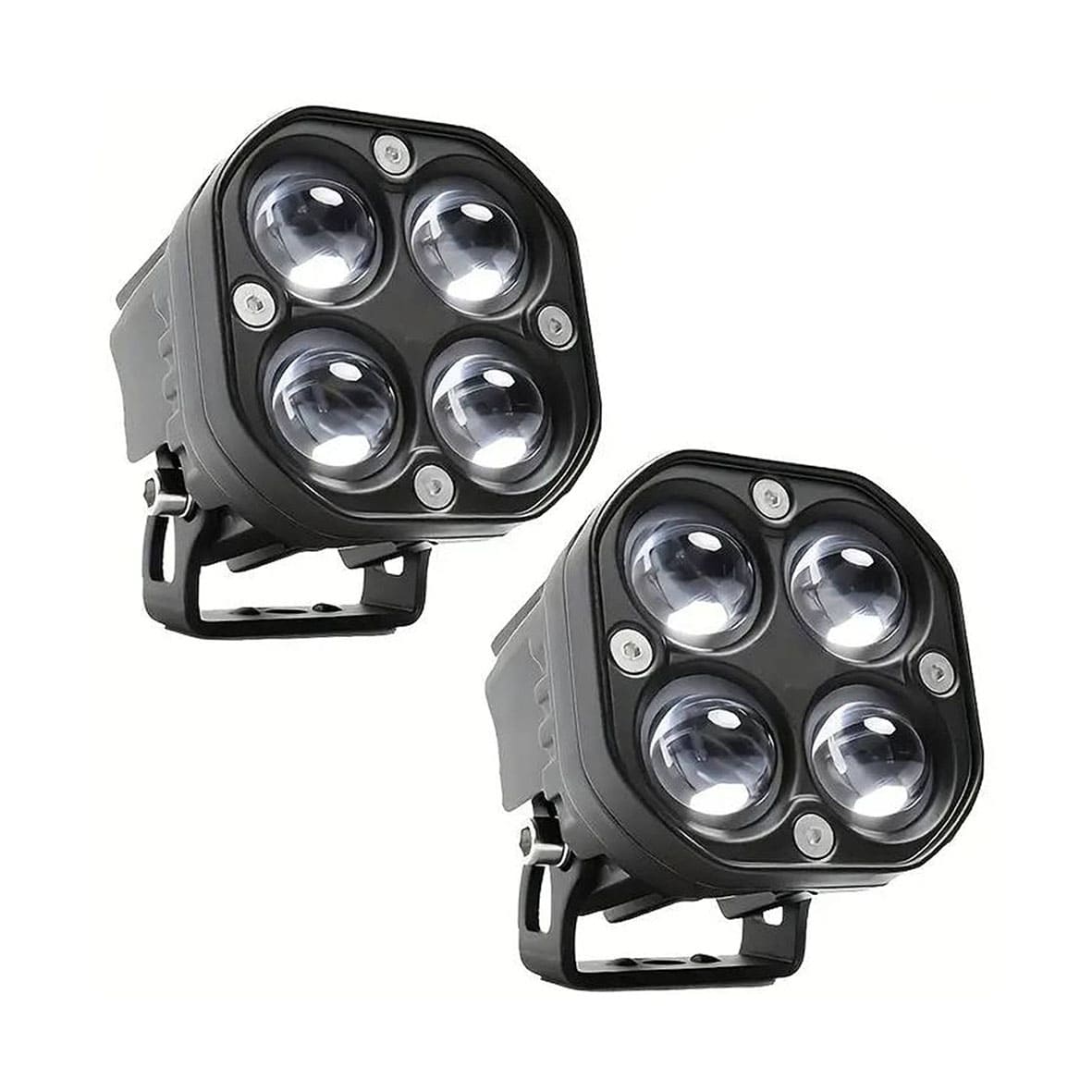 Faros auxiliares led imloya 4 led luz blanca y ambar 2 pzs