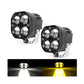 Faros auxiliares led imloya 4 led luz blanca y ambar 2 pzs