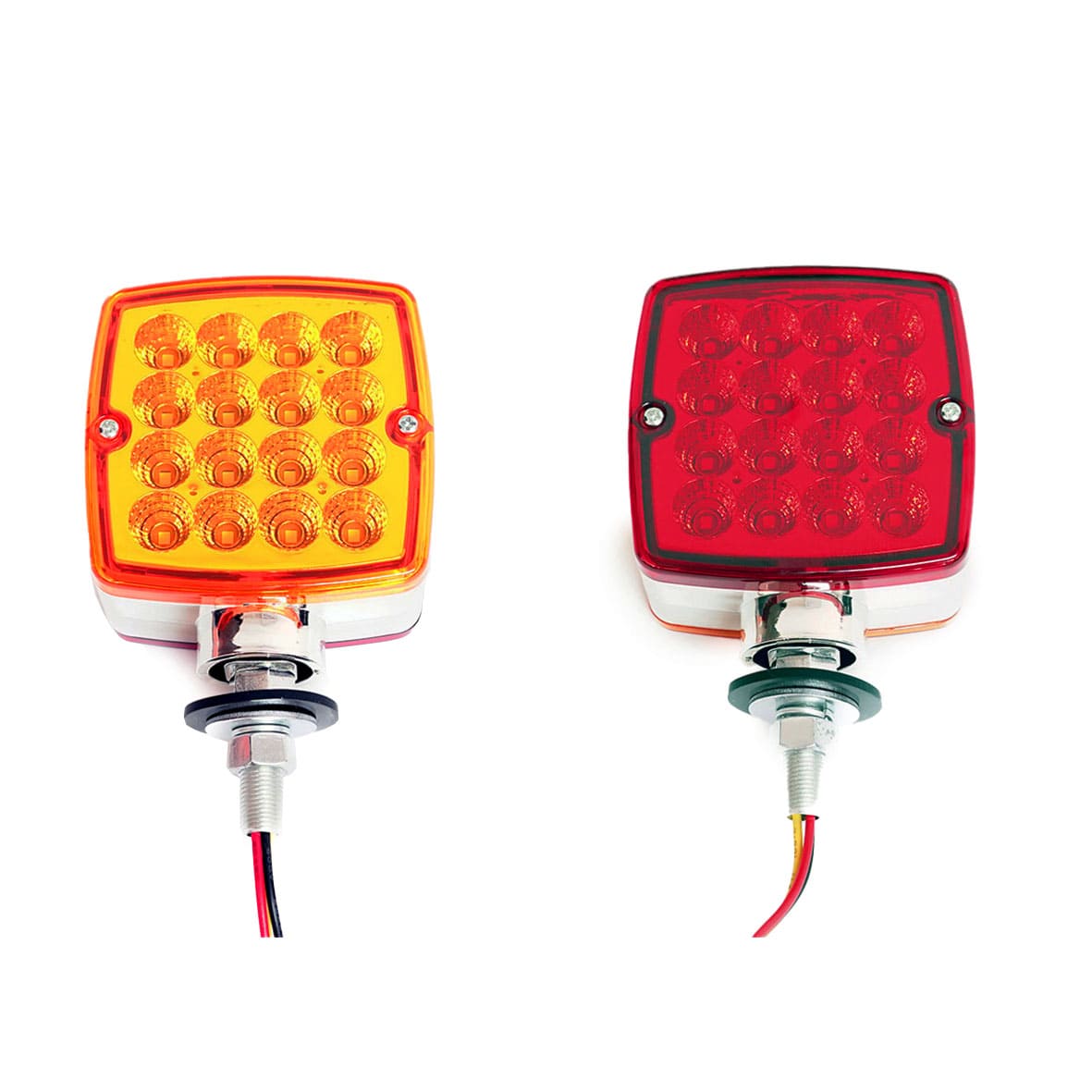 Plafon direccional cuadrada chico 16+16 led con lupa fijo/estrobo