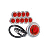 plafon led lateral tipo boton tapa cromada luz fija 12v - rojo