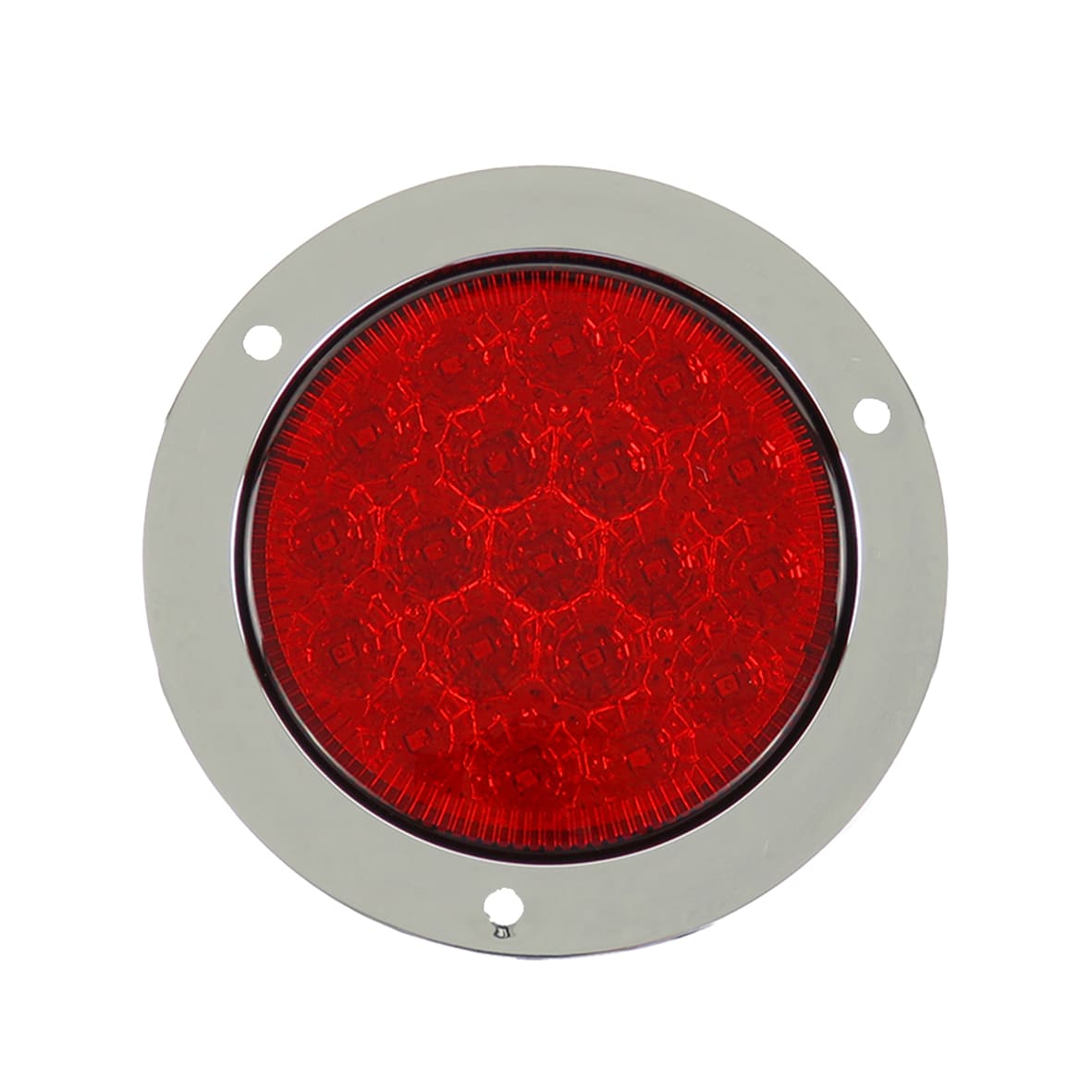 Luz trasera plafon circular 4 pulgadas cromado 19 led fijo /estrobo