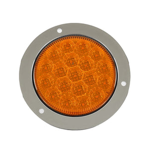 Luz trasera plafon circular 4 pulgadas cromado 19 led fijo /estrobo