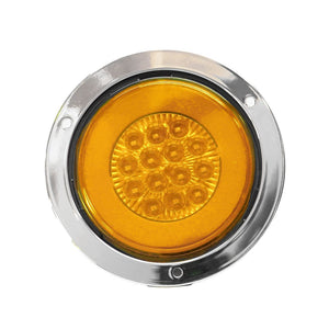 Luz trasera plafon circular 4 pulgadas cromado 14 led+gel rojo fijo /estrobo