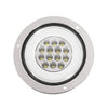 Luz trasera plafon circular 4 pulgadas cromado 14 led+gel rojo fijo /estrobo - blanco