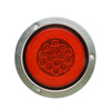 Luz trasera plafon circular 4 pulgadas base metal 14 led+gel rojo fijo /estrobo - rojo