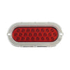 plafon led ovalado 6 pulgadas cromado 25 led alta/baja /estrobo - rojo