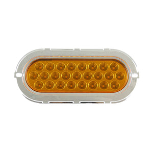 plafon led ovalado 6 pulgadas cromado 25 led alta/baja /estrobo