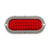 plafon led ovalado 6 pulgadas cromado 34 led fijo /estrobo - rojo