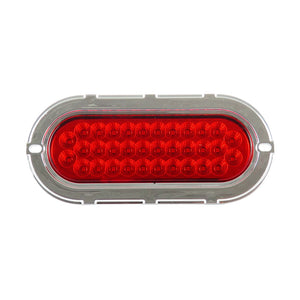 plafon led ovalado 6 pulgadas cromado 34 led fijo /estrobo