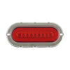 plafon led ovalado 6 pulgadas cromado 9 led+gel fijo /estrobo - rojo