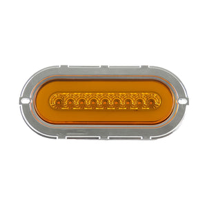 plafon led ovalado 6 pulgadas cromado 9 led+gel fijo /estrobo