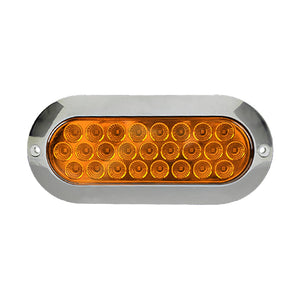 plafon led ovalado 6 pulgadas cromado 25 led alta/baja /estrobo