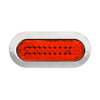 plafon led ovalado 6 pulgadas plano cromado 34 led fijo /estrobo - rojo