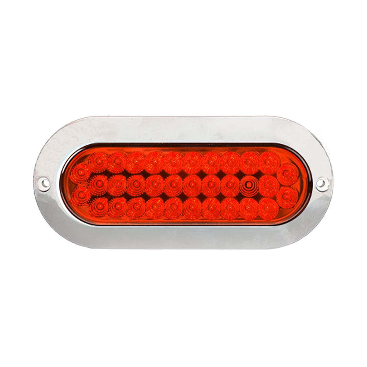 plafon led ovalado 6 pulgadas plano cromado 34 led fijo /estrobo