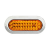 plafon led ovalado 6 pulgadas plano cromado 34 led fijo /estrobo - ambar