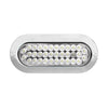 plafon led ovalado 6 pulgadas plano cromado 34 led fijo /estrobo - blanco