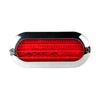 plafon led ovalado 6 pulgadas cromado 36 led mica rayada fijo /estrobo - rojo