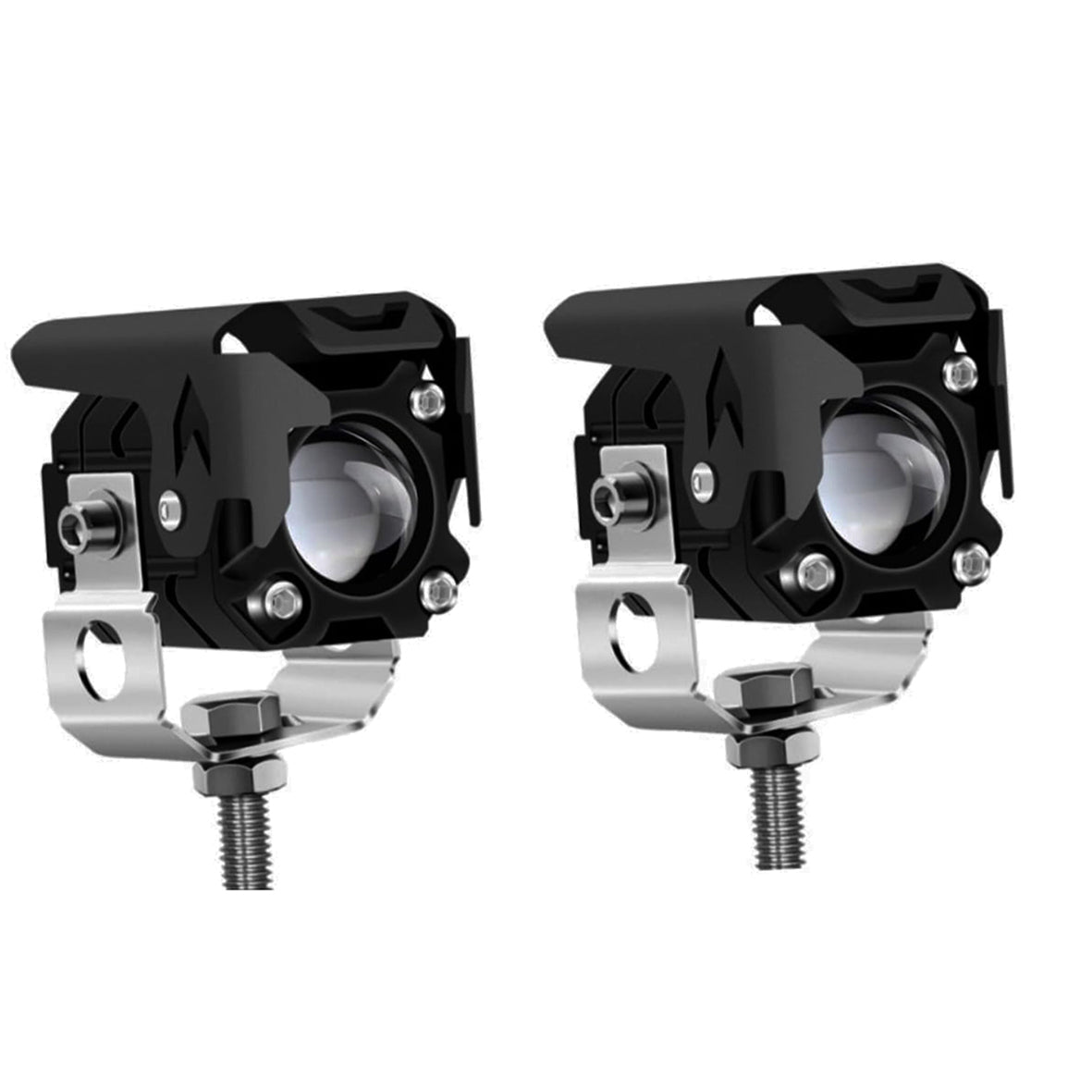 Par Faros Dually Led exploradoras C/lupa Antiniebla Motos Autos 4x4 Rzr